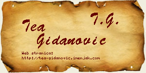 Tea Gidanović vizit kartica